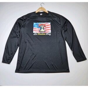 Armored Sportswear Shirt Mens Large Black Long Sleeve Let Freedom Ring Patriotic